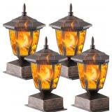 Dynaming 4 Pack Solar Flame Post Lights Outdoor, S