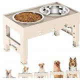 LAKIPETN Elevated Dog Bowls with 2 Stainless Steel