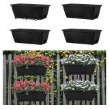 Skcoipsra 4 Pack Hanging Planters for Railings, Fl