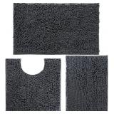 Bathroom Rugs Set Non Slip 3 Piece Bath Mat Washab
