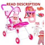 12' Baby Doll Set Toy with Stroller, Play Baby Dol