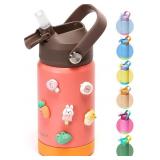 Kids Insulated Water Bottle with Straw Lid, 12 oz