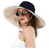 Rulala Fancy Sun Hat for Women Wide Brim Reversibl
