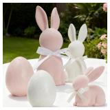 DN DECONATION Easter Decorations Set of 5, 3 Flock