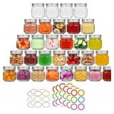 Small Mason Jars 8 oz with Lids 30Pack, Half Pint