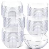 Tanlade 50 Pcs Square Plastic Serving Bowls Dispos