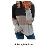 KISSMODA Women's Long Sleeve Sweatshirts Color Blo