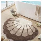 DEXI Seashell Bathroom Rugs Non Slip Washable, 24x