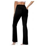 Women's Flare Yoga Pants, Wide Leg Leggings with P