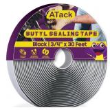 ATack Black Butyl Seal Tape 1/8-Inch x 3/4-Inch x