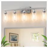 VOLISUN Brushed Nickel Bathroom Light Fixtures, 5