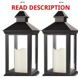 2-Pack 14' Decorative Candle Lantern Black Outdoor
