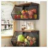 Stackable Fruit Basket for Kitchen Countertop Spac