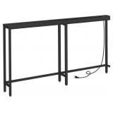 HOOBRO 5.9' Skinny Console Table with Charging Sta