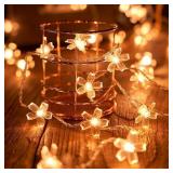 Decorative Flower String Lights for Bedroom, Batte