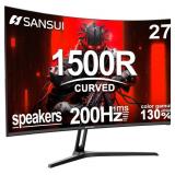 $190 SANSUI 27 Inch Curved Gaming Monitor 200Hz 1m