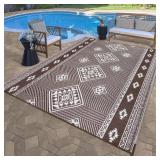 Outdoor Patio Rug 8x10 Ft Plastic Straw Rugs, Larg