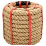 1 Inch x 50 Ft Hemp Rope - Heavy Duty 4 Strand Twi