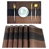 PIGCHCY Placemats,Washable Vinyl Woven Table Mats,
