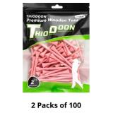 THIODOON Golf tees 2 1/8 inch Less Friction Wood T