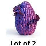 3D Printed Dragon Egg- Red Blue - Surprise Easter