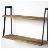 SRIWATANA Floating Wall Shelves, 2-Tier Rustic Woo