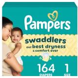 Pampers Baby Diapers - Swaddlers - Size 1, 164 Cou
