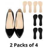 4 Pairs High Heel Inserts for Women, 2 Colors 3 4