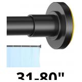 Shower Curtain Rod 31-80In, 1' Matte Black