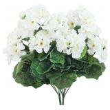 CISDUEO 2 Pcs Artificial Geraniums for Outdoor Sil