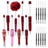 8 Pcs Rhinestone Beadable Pens Bulk Glitter Plasti