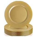 WDF 12Inch Plastic Charger Plates - 25Pack Gold Ch