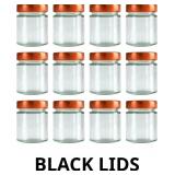5oz Glass Jar with Copper Metal Lids, Pack of 12 S