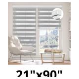 KELIXU Cordless Zebra Blinds with Valance, 21' W x