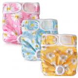 SlowTon Washable Dog Diapers Female - 3 Pack No Le