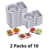Double Compartment Condiment Containers with Lids,
