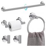 TQKAG Brushed Nickel 5 Piece Bathroom Hardware Acc
