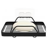 KINCMAX Self Adhesive Soap Dish for Shower in Blac