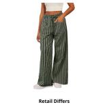 Acelitt Women Casual Drawstring Elastic Waist Loos