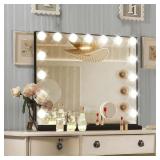 Ratsamee Black Hollywood Vanity Mirror with Lights