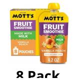 Mott s Fruit Smoothies Vanilla Peach, 4.2 oz clear