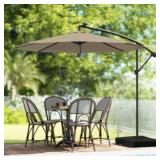Costway 10 FT Solar Offset Hanging Umbrella