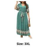 Nemidor Plus Size Women Summer Maxi Dress Floral P