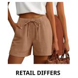 Riyiper 2 Pack Casual Linen Shorts for Women, Draw