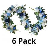 Spring Rose Flower Garland Blue