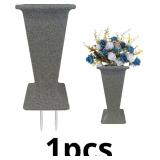 Cemetery Vase for Grave Headstones with Metal Spik