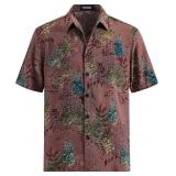 Mens Hawaiian Shirts Short Sleeve Casual Button Do