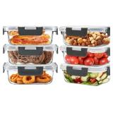 6pack 12oz Small Glass Meal Prep Containers, Glass
