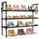 LANTEFUL 3 Tier Shoe Rack for Closet, Shoe Organiz
