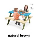 $209 Costway Kids Wooden Picnic Table Set Solid Di